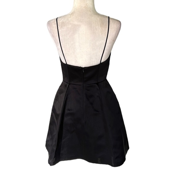 Lovers + Friends x Revolve Young Love Black Satin Fit & Flare Mini Dress - S - Picture 8 of 13